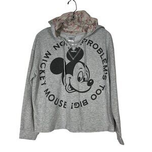Disney Hoodie Sweatshirt Mickey Mouse Gray Disneyland Medium